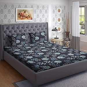 rrc super soft brushed microfiber cotton double bedsheet with 2 pillow covers90x100inches bedsheet with 17x27inches pillow coverswrinkle freebreathable bedsheet with pillow covers