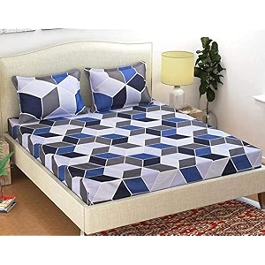 rrc super soft brushed microfiber cotton double bedsheet with 2 pillow covers90x100inches bedsheet with 17x27inches pillow coverswrinkle freebreathable bedsheet with pillow covers