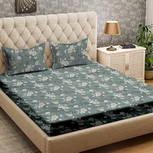 rrc super soft brushed microfiber cotton double bedsheet with 2 pillow covers90x100inches bedsheet with 17x27inches pillow coverswrinkle freebreathable bedsheet with pillow covers