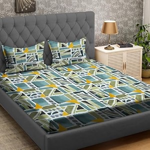 rrc super soft brushed microfiber cotton double bedsheet with 2 pillow covers  90x100 inches  soft breathable amp machine washable