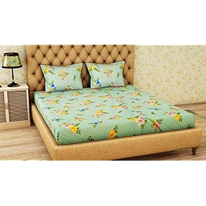rrc super soft brushed microfiber cotton double bedsheet with 2 pillow covers90x100inches bedsheet with 17x27inches pillow coverswrinkle freebreathable bedsheet with pillow covers