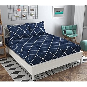 rrc super soft brushed microfiber cotton double bedsheet with 2 pillow covers90x100inches bedsheet with 17x27inches pillow coverswrinkle freebreathable bedsheet with pillow covers