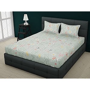 rrc super soft brushed microfiber cotton double bedsheet with 2 pillow covers90x100inches bedsheet with 17x27inches pillow coverswrinkle freebreathable bedsheet with pillow covers