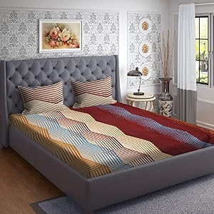 rrc super soft brushed microfiber cotton double bedsheet with 2 pillow covers90x100inches bedsheet with 17x27inches pillow coverswrinkle freebreathable bedsheet with pillow covers