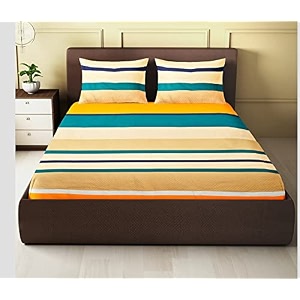 rrc super soft brushed microfiber cotton double bedsheet with 2 pillow covers90x100inches bedsheet with 17x27inches pillow coverswrinkle freebreathable bedsheet with pillow covers