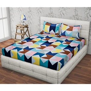 rrc super soft brushed microfiber cotton double bedsheet with 2 pillow covers90x100inches bedsheet with 17x27inches pillow coverswrinkle freebreathable bedsheet with pillow covers