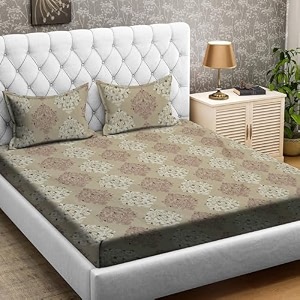 rrc super soft brushed microfiber cotton double bedsheet with 2 pillow covers90x100inches bedsheet with 17x27inches pillow coverswrinkle freebreathable bedsheet with pillow covers