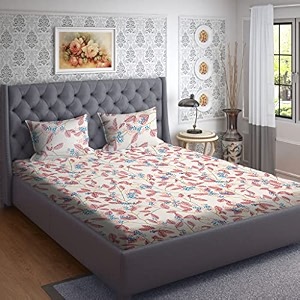 rrc super soft brushed microfiber cotton double bedsheet with 2 pillow covers90x100inches bedsheet with 17x27inches pillow coverswrinkle freebreathable bedsheet with pillow covers