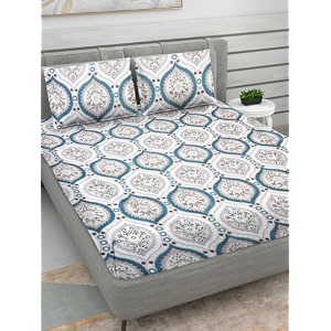 rrc super soft brushed microfiber cotton double bedsheet with 2 pillow covers90x100inches bedsheet with 17x27inches pillow coverswrinkle freebreathable bedsheet with pillow covers
