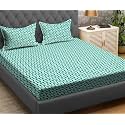 RRC Super Soft Brushed Microfiber Cotton Double Bedsheet with 2 Pillow Covers,90X100(Inches) Bedsheet with 17X27(inches) Pillow Covers,Wrinkle Free,Breathable Bedsheet with Pillow Covers