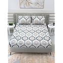 RRC Super Soft Brushed Microfiber Cotton Double Bedsheet with 2 Pillow Covers,90X100(Inches) Bedsheet with 17X27(inches) Pillow Covers,Wrinkle Free,Breathable Bedsheet with Pillow Covers