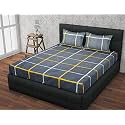 RRC Super Soft Brushed Microfiber Cotton Double Bedsheet with 2 Pillow Covers,90X100(Inches) Bedsheet with 17X27(inches) Pillow Covers,Wrinkle Free,Breathable Bedsheet with Pillow Covers