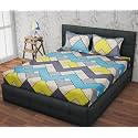RRC Super Soft Brushed Microfiber Cotton Double Bedsheet with 2 Pillow Covers,90X100(Inches) Bedsheet with 17X27(inches) Pillow Covers,Wrinkle Free,Breathable Bedsheet with Pillow Covers
