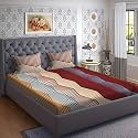 RRC Super Soft Brushed Microfiber Cotton Double Bedsheet with 2 Pillow Covers,90X100(Inches) Bedsheet with 17X27(inches) Pillow Covers,Wrinkle Free,Breathable Bedsheet with Pillow Covers