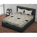 RRC Super Soft Brushed Microfiber Cotton Double Bedsheet with 2 Pillow Covers,90X100(Inches) Bedsheet with 17X27(inches) Pillow Covers,Wrinkle Free,Breathable Bedsheet with Pillow Covers