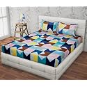 RRC Super Soft Brushed Microfiber Cotton Double Bedsheet with 2 Pillow Covers,90X100(Inches) Bedsheet with 17X27(inches) Pillow Covers,Wrinkle Free,Breathable Bedsheet with Pillow Covers