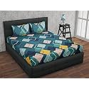 RRC Super Soft Brushed Microfiber Cotton Double Bedsheet with 2 Pillow Covers,90X100(Inches) Bedsheet with 17X27(inches) Pillow Covers,Wrinkle Free,Breathable Bedsheet with Pillow Covers
