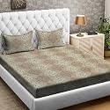 RRC Super Soft Brushed Microfiber Cotton Double Bedsheet with 2 Pillow Covers,90X100(Inches) Bedsheet with 17X27(inches) Pillow Covers,Wrinkle Free,Breathable Bedsheet with Pillow Covers