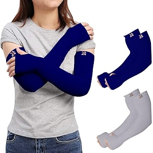 rrc uv sun protection arm sleeves for men amp women upf 50 arm cover for outdoor sports bikingcricketcycling golf winter special black color - 1 pair