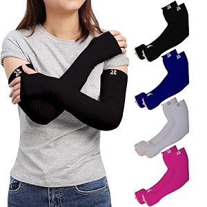 rrc uv sun protection arm sleeves for men amp women upf 50 arm cover for outdoor sports bikingcricketcycling golf winter special black color - 1 pair