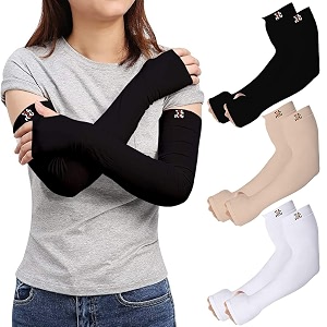 rrc uv sun protection arm sleeves for men amp women upf 50 arm cover for outdoor sports bikingcricketcycling golf winter special black color - 1 pair