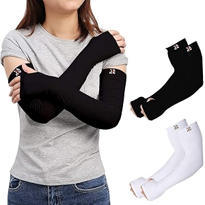rrc uv sun protection arm sleeves for men amp women upf 50 arm cover for outdoor sports bikingcricketcycling golf winter special black color - 1 pair