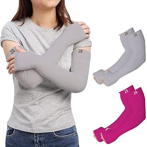 rrc uv sun protection arm sleeves for men amp women upf 50 arm cover for outdoor sports bikingcricketcycling golf winter special black color - 1 pair