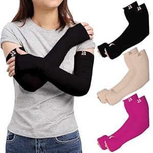 rrc thumbhole arm sleeves - black pink and skin pack of 3 combo