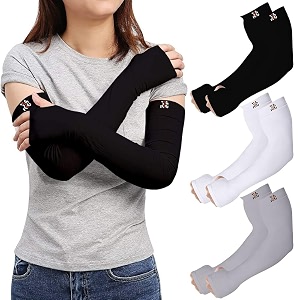rrc uv sun protection arm sleeves for men amp women upf 50 arm cover for outdoor sports bikingcricketcycling golf winter special black color - 1 pair
