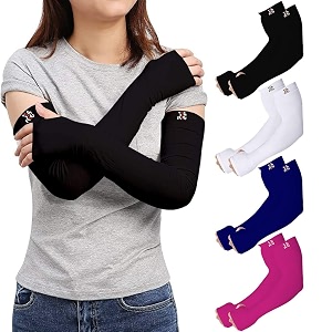 rrc uv sun protection arm sleeves for men amp women upf 50 arm cover for outdoor sports bikingcricketcycling golf winter special black color - 1 pair