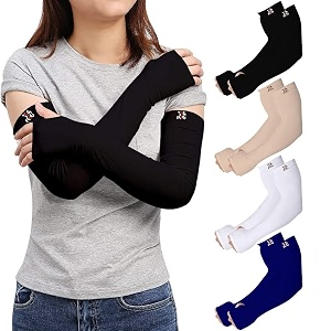 rrc uv sun protection arm sleeves for men amp women upf 50 arm cover for outdoor sports bikingcricketcycling golf winter special black color - 1 pair