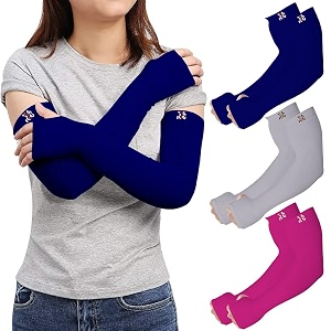 rrc uv sun protection arm sleeves for men amp women upf 50 arm cover for outdoor sports bikingcricketcycling golf winter special black color - 1 pair