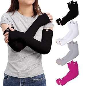 rrc uv sun protection arm sleeves for men amp women upf 50 arm cover for outdoor sports bikingcricketcycling golf winter special black color - 1 pair