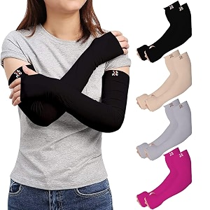 rrc uv sun protection arm sleeves for men amp women upf 50 arm cover for outdoor sports bikingcricketcycling golf winter special black color - 1 pair