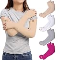 RRC UV Sun Protection Arm Sleeves for Men &amp; Women, UPF 50 Arm Cover for Outdoor Sports. Biking,Cricket,Cycling, Golf Winter Special Black Color - 1 Pair