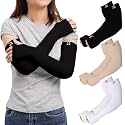RRC UV Sun Protection Arm Sleeves for Men &amp; Women, UPF 50 Arm Cover for Outdoor Sports. Biking,Cricket,Cycling, Golf Winter Special Black Color - 1 Pair