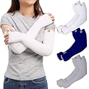 RRC UV Sun Protection Arm Sleeves for Men &amp; Women, UPF 50 Arm Cover for Outdoor Sports. Biking,Cricket,Cycling, Golf Winter Special Black Color - 1 Pair