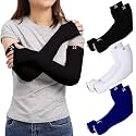 RRC UV Sun Protection Arm Sleeves for Men &amp; Women, UPF 50 Arm Cover for Outdoor Sports. Biking,Cricket,Cycling, Golf Winter Special Black Color - 1 Pair
