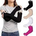 RRC UV Sun Protection Arm Sleeves for Men &amp; Women, UPF 50 Arm Cover for Outdoor Sports. Biking,Cricket,Cycling, Golf Winter Special Black Color - 1 Pair