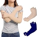 RRC UV Sun Protection Arm Sleeves for Men &amp; Women, UPF 50 Arm Cover for Outdoor Sports. Biking,Cricket,Cycling, Golf Winter Special Black Color - 1 Pair