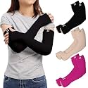 RRC Thumbhole Arm Sleeves - Black, Pink and Skin (Pack of 3) Combo