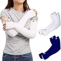 RRC UV Sun Protection Arm Sleeves for Men &amp; Women, UPF 50 Arm Cover for Outdoor Sports. Biking,Cricket,Cycling, Golf Winter Special Black Color - 1 Pair