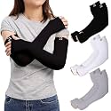 RRC UV Sun Protection Arm Sleeves for Men &amp; Women, UPF 50 Arm Cover for Outdoor Sports. Biking,Cricket,Cycling, Golf Winter Special Black Color - 1 Pair