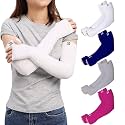 RRC UV Sun Protection Arm Sleeves for Men &amp; Women, UPF 50 Arm Cover for Outdoor Sports. Biking,Cricket,Cycling, Golf Winter Special Black Color - 1 Pair