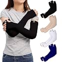 RRC UV Sun Protection Arm Sleeves for Men &amp; Women, UPF 50 Arm Cover for Outdoor Sports. Biking,Cricket,Cycling, Golf Winter Special Black Color - 1 Pair