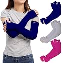 RRC UV Sun Protection Arm Sleeves for Men &amp; Women, UPF 50 Arm Cover for Outdoor Sports. Biking,Cricket,Cycling, Golf Winter Special Black Color - 1 Pair