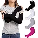 RRC UV Sun Protection Arm Sleeves for Men &amp; Women, UPF 50 Arm Cover for Outdoor Sports. Biking,Cricket,Cycling, Golf Winter Special Black Color - 1 Pair