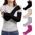RRC UV Sun Protection Arm Sleeves for Men &amp; Women, UPF 50 Arm Cover for Outdoor Sports. Biking,Cricket,Cycling, Golf Winter Special Black Color - 1 Pair