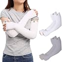 RRC UV Sun Protection Arm Sleeves for Men &amp; Women, UPF 50 Arm Cover for Outdoor Sports. Biking,Cricket,Cycling, Golf Winter Special Black Color - 1 Pair