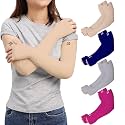 RRC UV Sun Protection Arm Sleeves for Men &amp; Women, UPF 50 Arm Cover for Outdoor Sports. Biking,Cricket,Cycling, Golf Winter Special Black Color - 1 Pair